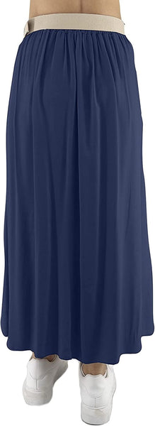 Abuela Gonna Lunga Donna in Canapa con Cintura Primavera Estate